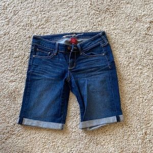 Dark wash Bermuda Jean shorts